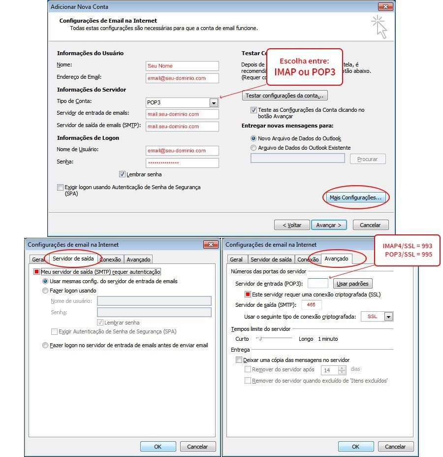 Como Configurar Outlook 2010 Passo 4 SECNET